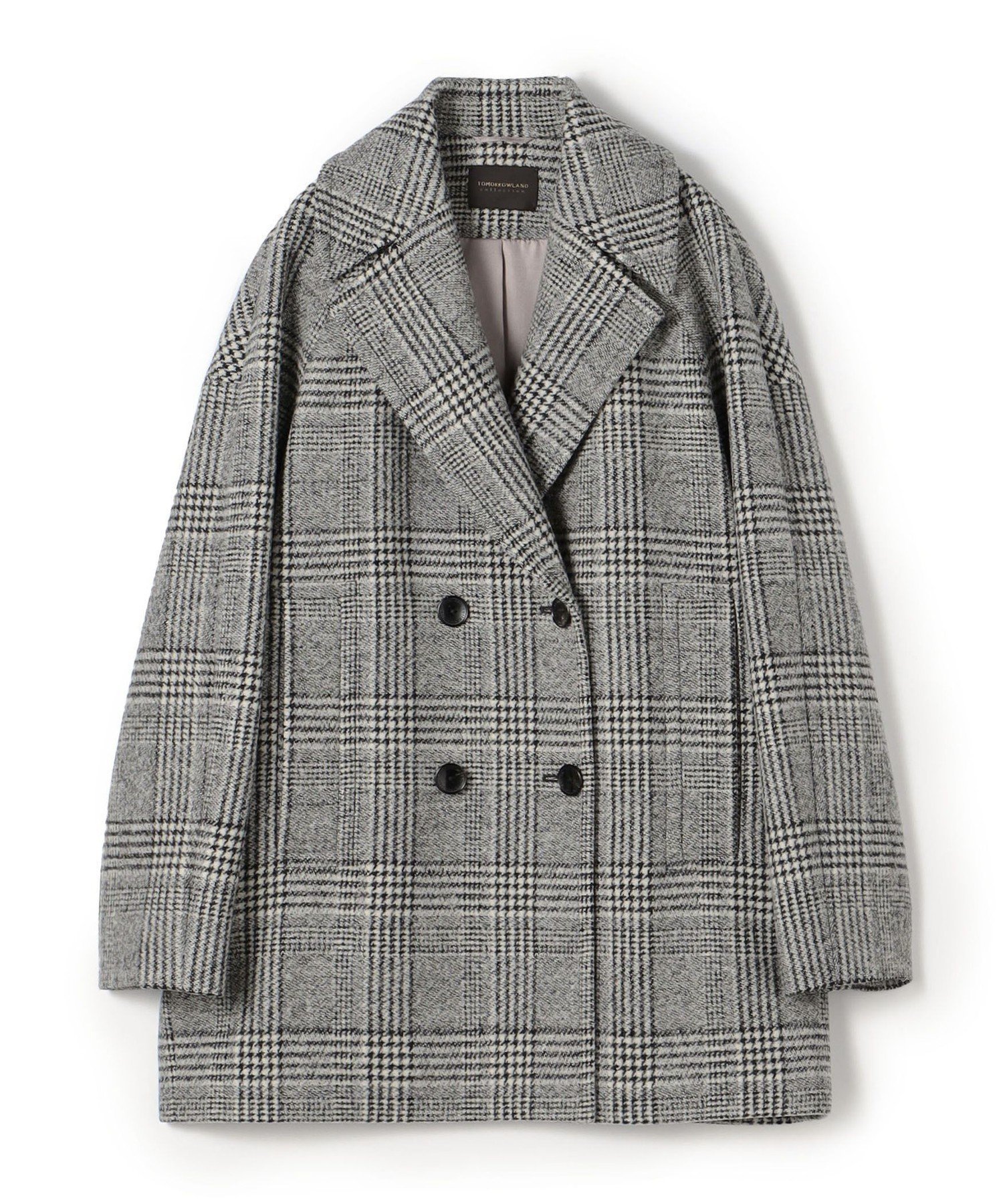 【トゥモローランド/TOMORROWLAND】のウールカシミヤグレンチェック ショートコート インテリア・キッズ・メンズ・レディースファッション・服の通販 founy(ファニー) 　ファッション　Fashion　レディースファッション　Fashion for Women　アウター　Coat / Outerwear Collection　コート・ロングコート・ピーコート　Long Coats, Peacoats & More　ショート　Short, Short Length　スリーブ　Sleeve, Long Sleeve / Short Sleeve　ダブル　Double, Double-Breasted　チェック　Check, Plaid, Tartan　バランス　Balance, Style Balance　モダン　Modern, Contemporary　おすすめ　Recommended / Our Picks　18 グレー系|ID: prp329100004732004 ipo3291000000034561316