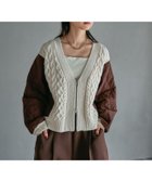 【レプシィム ローリーズファーム/LEPSIM LOWRYS FARM】の3.5ゲージキルトコンビZIPカーディガン 人気、トレンドファッション・服の通販 founy(ファニー) ファッション Fashion レディースファッション Fashion for Women トップス・カットソー Cut & Sew Tops カーディガン・羽織り Layered Style Cardigans おすすめ Recommended / Our Picks カーディガン Cardigan, Knitwear キルト Quilt, Quilted Fabric チェック Check, Plaid, Tartan デニム Denim, Jeans Material トレンド Trend, Trending Now バランス Balance, Style Balance ロング Long, Long-Length thumbnail オフホワイト×ブラウン08|ID: prp329100004732016 ipo3291000000034986919