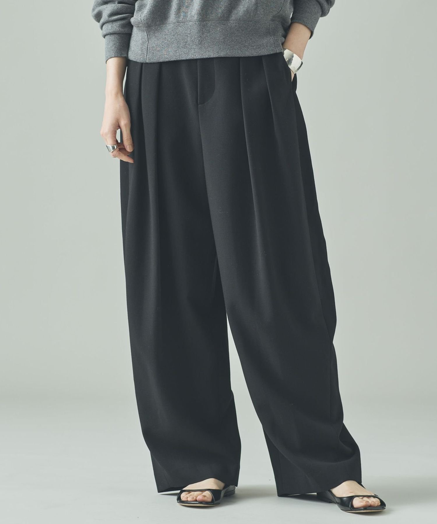 【カレンソロジー/Curensology】のダブルクロスツータックパンツ インテリア・キッズ・メンズ・レディースファッション・服の通販 founy(ファニー) ファッション Fashion レディースファッション Fashion for Women パンツ Pants & Trousers エレガント 上品 Elegant ストレッチ Stretch, Stretchy Fabric ブラック|ID: prp329100004732055 ipo3291000000034435524