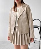 【アズノウアズ プラス/AS KNOW AS plus】のレギュラー フェイクレザーライダースジャケット セットアップ可能 グレージュ|ID: prp329100004732072 ipo3291000000034501845