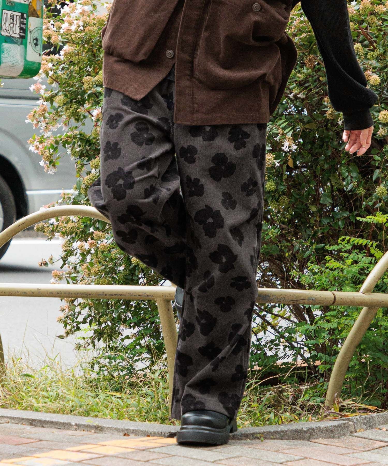 【ニコアンド/niko and】のプリントコーデュロイパンツ インテリア・キッズ・メンズ・レディースファッション・服の通販 founy(ファニー) 　ファッション　Fashion　レディースファッション　Fashion for Women　パンツ　Pants & Trousers　おすすめ　Recommended / Our Picks　コーデュロイ　Corduroy, Cord Fabric　シンプル　Simple, Minimal　トレンド　Trend, Trending Now　プリント　Print, Printed Pattern　ポケット　Pocket, Pocket Detail　レオパード　Leopard, Animal Print　チャコールフラワー|ID: prp329100004732123 ipo3291000000034914136