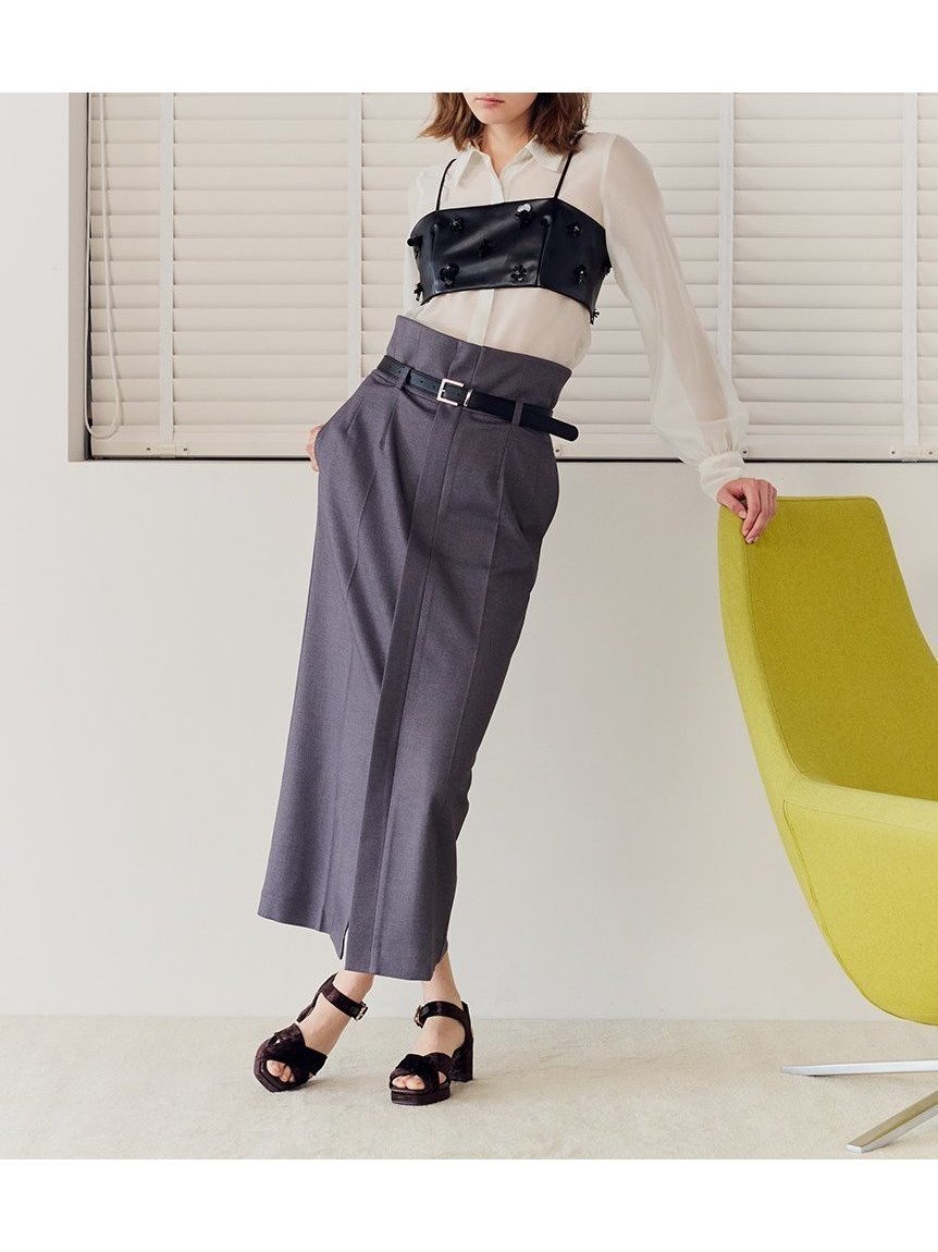 【フレイ アイディー/FRAY I.D】のセンタープレスタイトスカート 人気、トレンドファッション・服の通販 founy(ファニー) 　ファッション　Fashion　レディースファッション　Fashion for Women　スカート　Skirts　秋　Autumn　ストレッチ　Stretch, Stretchy Fabric　スマート　Smart, Elegant　タイトスカート　Pencil Skirt, Tight Skirt　チェック　Check, Plaid, Tartan　バランス　Balance, Style Balance　フロント　Front, Front Design　メタル　Metal, Metal Parts　ループ　Loop, Loop Knit　ビジネス 仕事 通勤　Business / Work / Commuting　 other-1|ID: prp329100004732154 ipo3291000000034181828