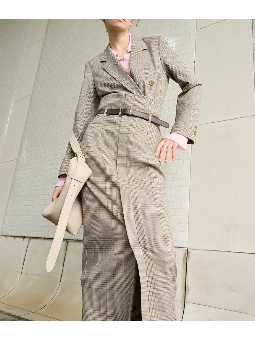 【フレイ アイディー/FRAY I.D】のセンタープレスタイトスカート インテリア・キッズ・メンズ・レディースファッション・服の通販 founy(ファニー) 　ファッション　Fashion　レディースファッション　Fashion for Women　スカート　Skirts　秋　Autumn　ストレッチ　Stretch, Stretchy Fabric　スマート　Smart, Elegant　タイトスカート　Pencil Skirt, Tight Skirt　チェック　Check, Plaid, Tartan　バランス　Balance, Style Balance　フロント　Front, Front Design　メタル　Metal, Metal Parts　ループ　Loop, Loop Knit　ビジネス 仕事 通勤　Business / Work / Commuting　CHECK[931]|ID: prp329100004732154 ipo3291000000034181832