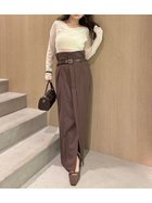 【フレイ アイディー/FRAY I.D】のセンタープレスタイトスカート BRW[058]|ID: prp329100004732154 ipo3291000000034658639