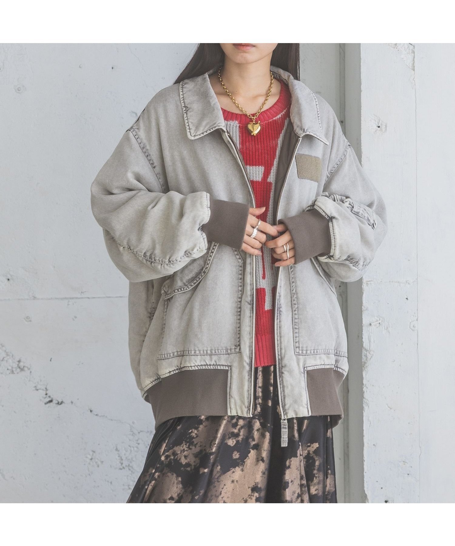 【ジーナシス/JEANASiS】のリバーシブルパファーフライトジャケット インテリア・キッズ・メンズ・レディースファッション・服の通販 founy(ファニー) 　ファッション　Fashion　レディースファッション　Fashion for Women　アウター　Coat / Outerwear Collection　レディースジャケット・軽アウター　Jackets　キルト　Quilt, Quilted Fabric　ストール　Stole, Wrap　とろみ　Fluid, Flowy Fabric　デニム　Denim, Jeans Material　トレンド　Trend, Trending Now　ブリーチ　Bleach, Washed Finish　プリント　Print, Printed Pattern　ボトム　Bottoms, Lower Wear　リバーシブル　Reversible, Two-Sided　ルーズ　Loose, Oversized　ワイド　Wide, Wide Fit　冬　Winter / This Winter　おすすめ　Recommended / Our Picks　ブラウン×ホワイトデニム|ID: prp329100004732178 ipo3291000000034642305