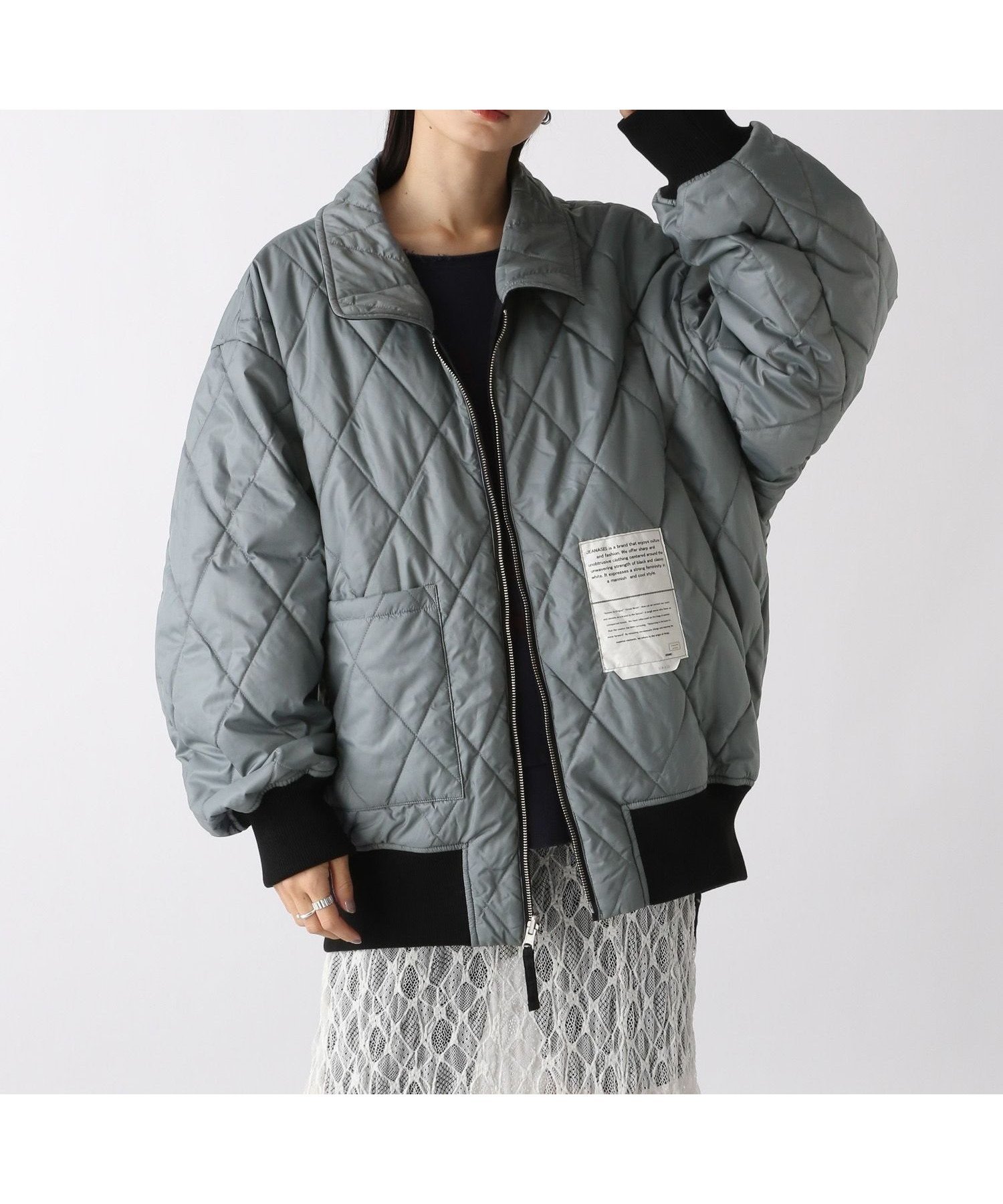 【ジーナシス/JEANASiS】のリバーシブルパファーフライトジャケット インテリア・キッズ・メンズ・レディースファッション・服の通販 founy(ファニー) 　ファッション　Fashion　レディースファッション　Fashion for Women　アウター　Coat / Outerwear Collection　レディースジャケット・軽アウター　Jackets　キルト　Quilt, Quilted Fabric　ストール　Stole, Wrap　とろみ　Fluid, Flowy Fabric　デニム　Denim, Jeans Material　トレンド　Trend, Trending Now　ブリーチ　Bleach, Washed Finish　プリント　Print, Printed Pattern　ボトム　Bottoms, Lower Wear　リバーシブル　Reversible, Two-Sided　ルーズ　Loose, Oversized　ワイド　Wide, Wide Fit　冬　Winter / This Winter　おすすめ　Recommended / Our Picks　ブラック系その他|ID: prp329100004732178 ipo3291000000034642308