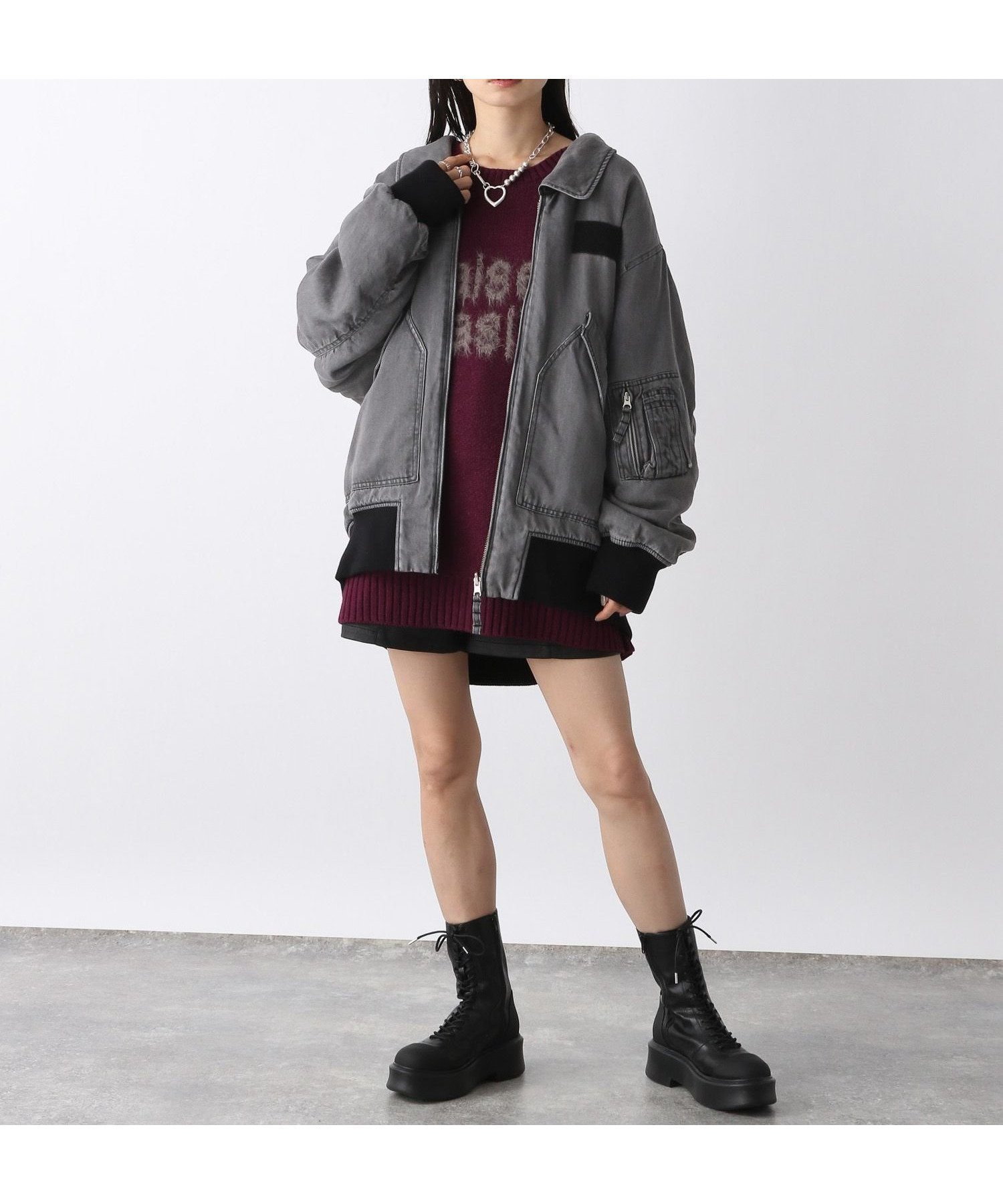 【ジーナシス/JEANASiS】のリバーシブルパファーフライトジャケット インテリア・キッズ・メンズ・レディースファッション・服の通販 founy(ファニー) 　ファッション　Fashion　レディースファッション　Fashion for Women　アウター　Coat / Outerwear Collection　レディースジャケット・軽アウター　Jackets　キルト　Quilt, Quilted Fabric　ストール　Stole, Wrap　とろみ　Fluid, Flowy Fabric　デニム　Denim, Jeans Material　トレンド　Trend, Trending Now　ブリーチ　Bleach, Washed Finish　プリント　Print, Printed Pattern　ボトム　Bottoms, Lower Wear　リバーシブル　Reversible, Two-Sided　ルーズ　Loose, Oversized　ワイド　Wide, Wide Fit　冬　Winter / This Winter　おすすめ　Recommended / Our Picks　ブラック×ブラックデニム|ID: prp329100004732178 ipo3291000000034642311