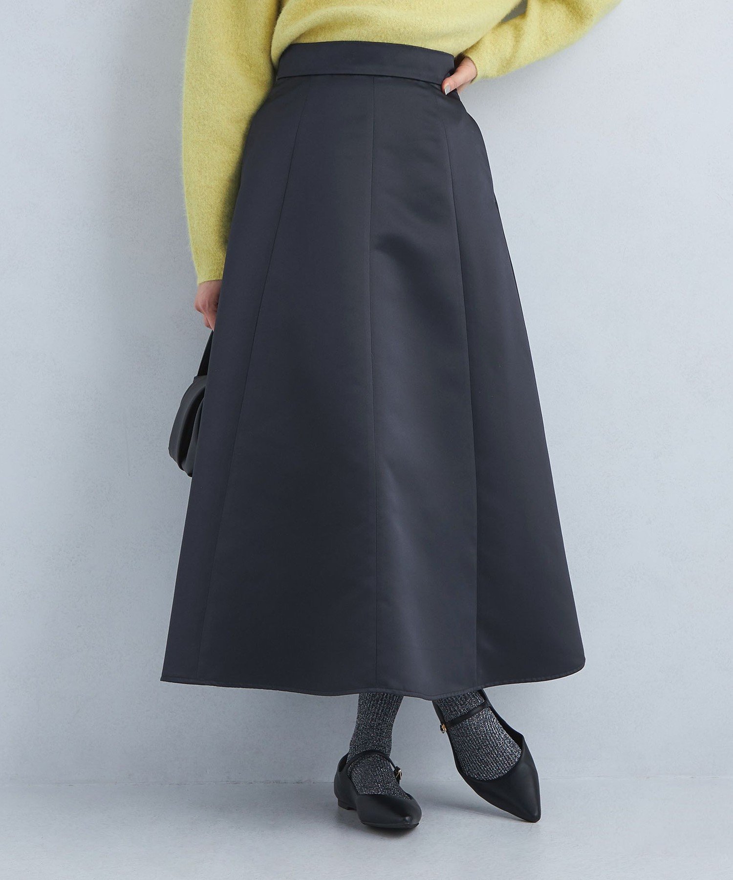 【ユナイテッドアローズ/UNITED ARROWS】のツヤサテン ロング フレア スカート インテリア・キッズ・メンズ・レディースファッション・服の通販 founy(ファニー) 　ファッション　Fashion　レディースファッション　Fashion for Women　スカート　Skirts　Aライン・フレアスカート　A-Line & Flared Skirts　ウェーブ　Wavy Pattern　秋　Autumn　コンパクト　Compact, Small Size　サテン　Satin, Glossy Fabric　シンプル　Simple, Minimal　ストレート　Straight, Straight Cut　フェミニン　Feminine, Girly　フレア　Flare, Flared　ロング　Long, Long-Length　アウトレット　Outlet / Clearance　おすすめ　Recommended / Our Picks　エレガント 上品　Elegant　ビジネス 仕事 通勤　Business / Work / Commuting　NAVY|ID: prp329100004732194 ipo3291000000034621025