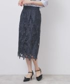 【インデックス/INDEX】の《S-3Lサイズ》バイカラーレースタイトスカート【洗濯機洗い可】 ネイビー|ID: prp329100004732197 ipo3291000000034659004