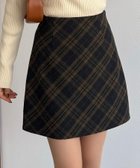 【ジュノア/JUNOAH】のcallautia ウールライクバイアスチェック柄ミニスカート(インパン付) チャコール|ID: prp329100004732208 ipo3291000000034466655