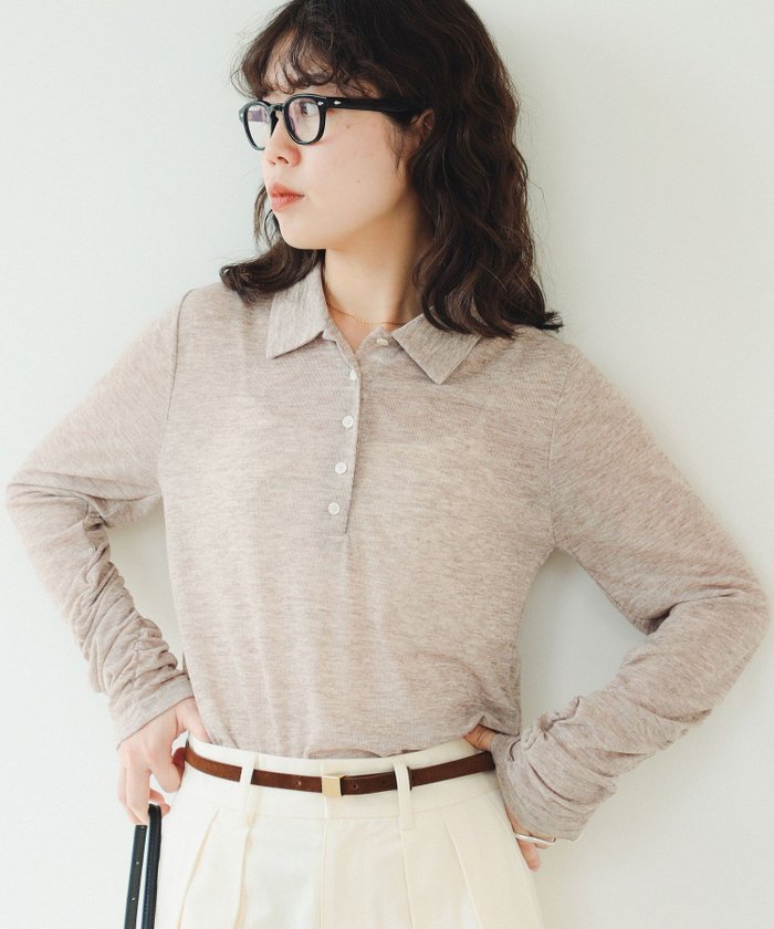 【ビーミングライフストアバイビームス/B:MING LIFE STORE by BEAMS】の【10/30新規値下げ】シアー ポロ ロングスリーブ Tシャツ 25AW 秋まで使える ロングシーズン インテリア・キッズ・メンズ・レディースファッション・服の通販 founy(ファニー) https://founy.com/ ファッション Fashion レディースファッション Fashion for Women トップス・カットソー Cut & Sew Tops シャツ・ブラウス・オフィスカジュアル Elegant Blouses & Button-Ups ロングTシャツ・Tシャツ Longline T-Shirts & Tees 秋 Autumn シアー Sheer, See-Through シャーリング Shirring, Ruched シンプル Simple, Minimal スリーブ Sleeve, Long Sleeve / Short Sleeve デニム Denim, Jeans Material トレンド Trend, Trending Now フロント Front, Front Design ロング Long, Long-Length 再入荷 Restock / Back in Stock おすすめ Recommended / Our Picks 2025年 2025 2025-2026秋冬・A/W Autumn/Winter 2025–26 AW25–26 |ID: prp329100004732253 ipo3291000000034403979