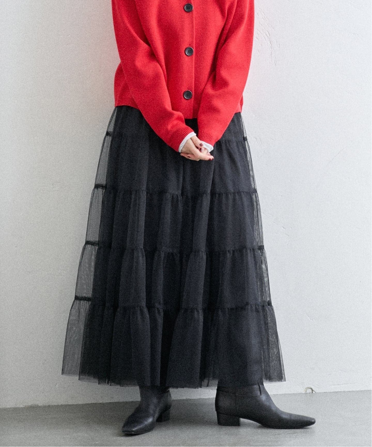 【イエナ/IENA】のチュールティアードスカート インテリア・キッズ・メンズ・レディースファッション・服の通販 founy(ファニー) 　ファッション　Fashion　レディースファッション　Fashion for Women　スカート　Skirts　ティアードスカート　Tiered Skirts　2025年　2025　2025-2026秋冬・A/W　Autumn/Winter 2025–26 AW25–26　おすすめ　Recommended / Our Picks　インナー　Innerwear　エアリー　Airy Texture　シンプル　Simple, Minimal　スニーカー　Sneakers, Trainers　チュール　Tulip, Tulip Motif　ミックス　Mix, Mixed Style　ブラック|ID: prp329100004732267 ipo3291000000034608712