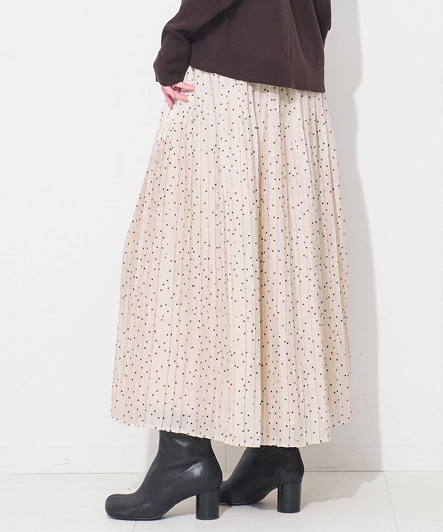 【スローブ イエナ/SLOBE IENA】のドットプリーツスカート インテリア・キッズ・メンズ・レディースファッション・服の通販 founy(ファニー) ファッション Fashion レディースファッション Fashion for Women スカート Skirts プリーツスカート / 上品フェミニンスタイル Pleated Skirts 2025年 2025 2025-2026秋冬・A/W Autumn/Winter 2025–26 AW25–26 ドット Polka Dot, Dot Pattern プリーツ Pleats, Pleated ホリデーシーズン Holiday Season リラックス Relax, Relaxed Fit エレガント 上品 Elegant ベージュ|ID: prp329100004732285 ipo3291000000034587208
