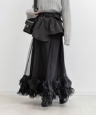 【ランダ/RANDA】のプリーツフリルドッキングスカート BLACK|ID: prp329100004732325 ipo3291000000034182811