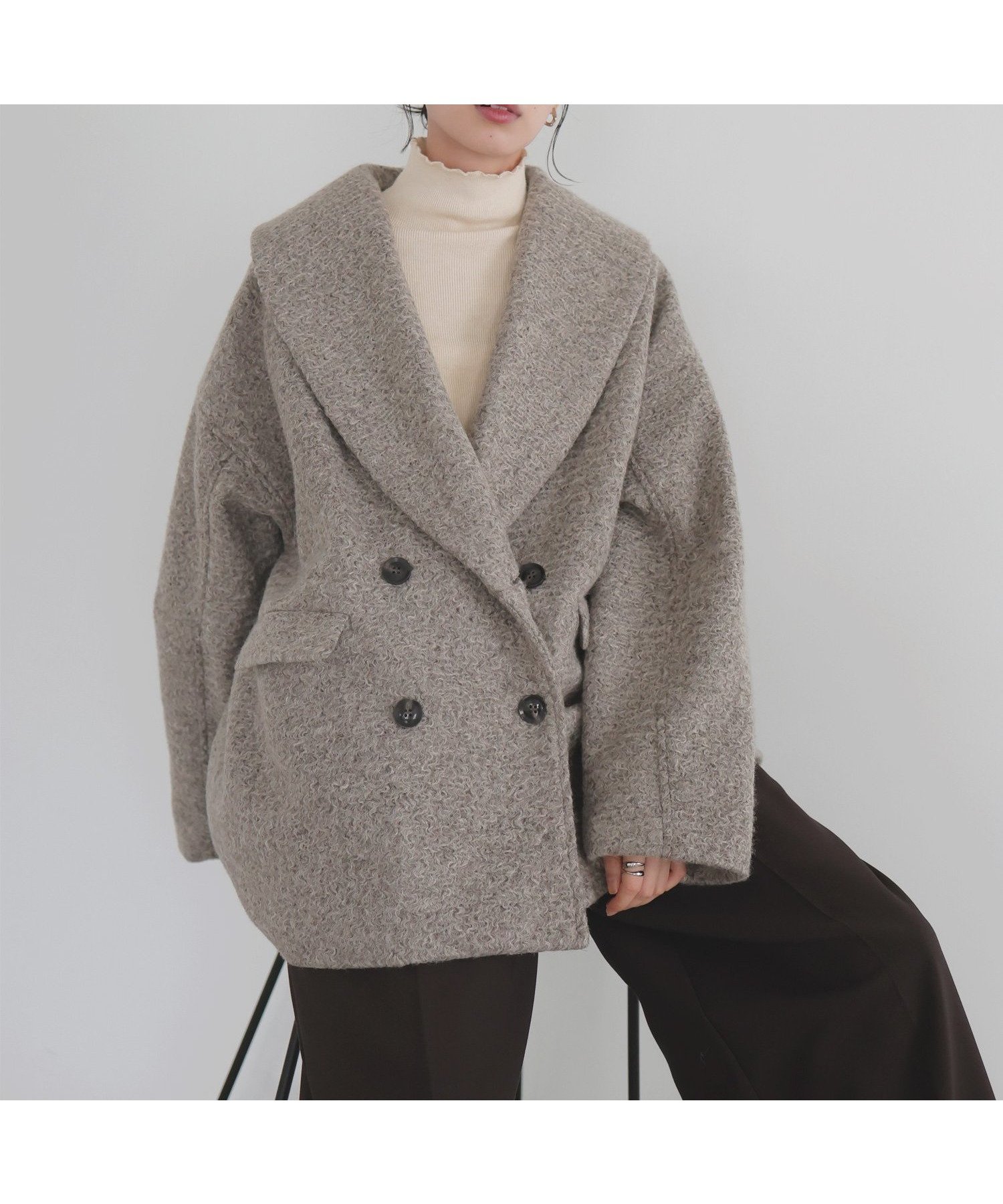 【リアン/Lian】のショールカラーカールシャギーコート インテリア・キッズ・メンズ・レディースファッション・服の通販 founy(ファニー) 　ファッション　Fashion　レディースファッション　Fashion for Women　アウター　Coat / Outerwear Collection　コート・ロングコート・ピーコート　Long Coats, Peacoats & More　ショール　Shawl, Wrap　フェミニン　Feminine, Girly　ミドル　Middle Length, Mid Height　ブラウン|ID: prp329100004732364 ipo3291000000034947283