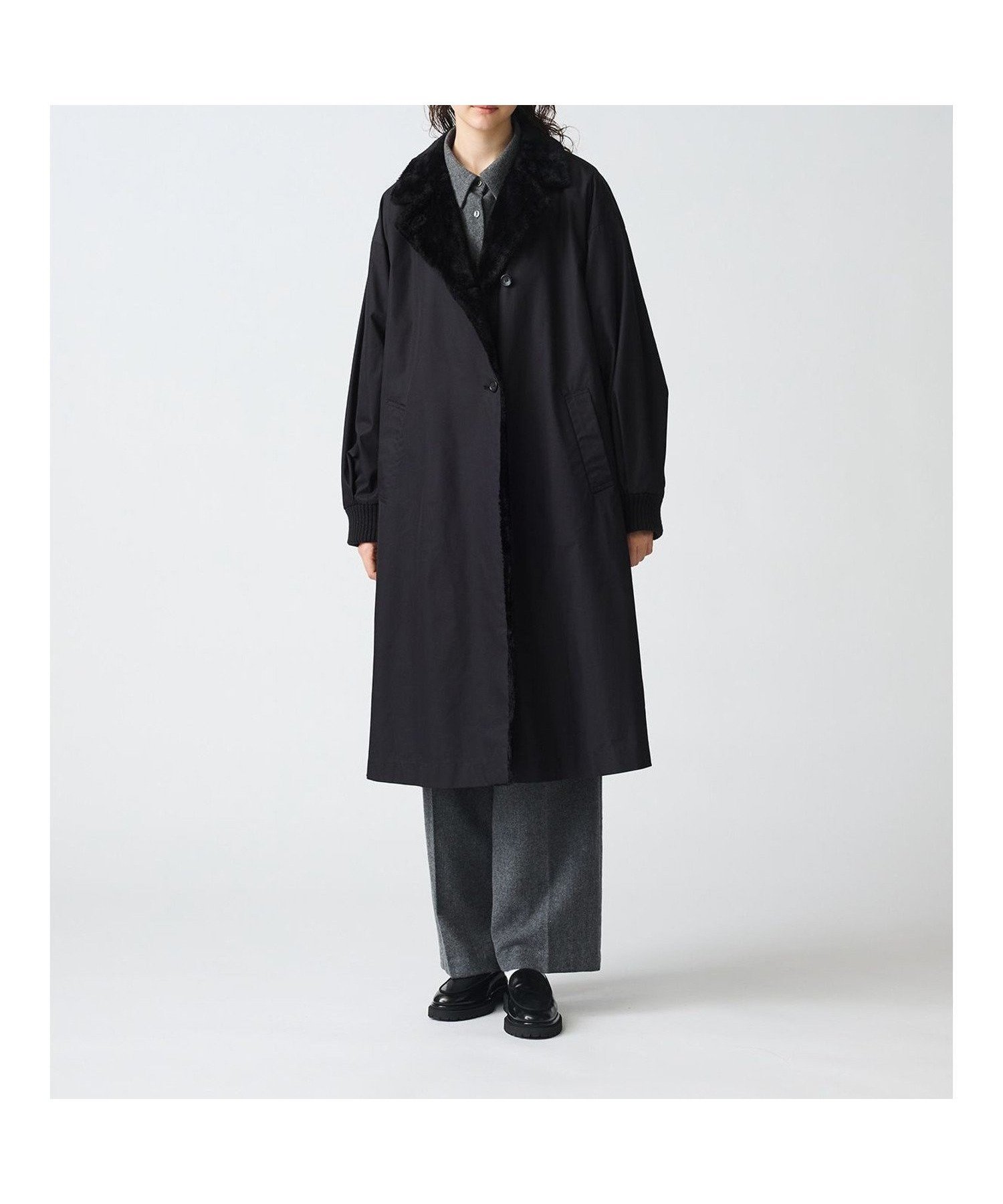 【マーコート/MARcourt】のmizuiro ind バックボアコート インテリア・キッズ・メンズ・レディースファッション・服の通販 founy(ファニー) 　ファッション　Fashion　レディースファッション　Fashion for Women　アウター　Coat / Outerwear Collection　コート・ロングコート・ピーコート　Long Coats, Peacoats & More　ブラック|ID: prp329100004732379 ipo3291000000034289490