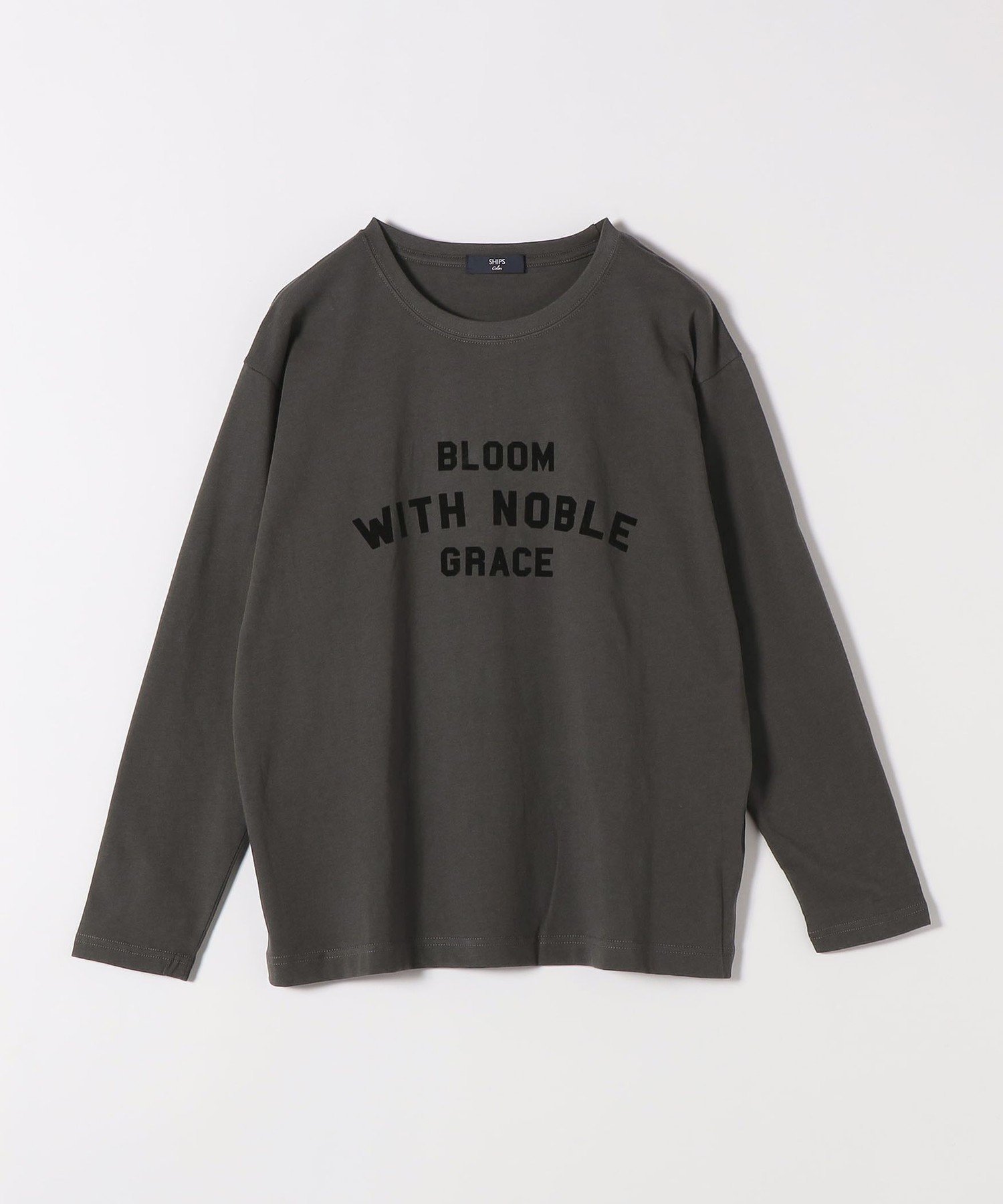 【シップス フォー ウィメン/SHIPS】のSHIPS Colors 洗濯機可能 フロッキー プリント ロゴTシャツ(ロンT) インテリア・キッズ・メンズ・レディースファッション・服の通販 founy(ファニー) ファッション Fashion レディースファッション Fashion for Women トップス・カットソー Cut & Sew Tops シャツ・ブラウス・オフィスカジュアル Elegant Blouses & Button-Ups ロングTシャツ・Tシャツ Longline T-Shirts & Tees インナー Innerwear カーディガン Cardigan, Knitwear シンプル Simple, Minimal ジャケット Jacket, Outerwear フロント Front, Front Design プリント Print, Printed Pattern メンズ Men's, Menswear ロング Long, Long-Length アウトレット Outlet / Clearance ビジネス 仕事 通勤 Business / Work / Commuting 2025年 2025 2025-2026秋冬・A/W Autumn/Winter 2025–26 AW25–26 ダークグレー|ID: prp329100004732444 ipo3291000000034837429