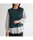 【イッカ/ikka】の【親子コーデ】ケーブル柄レイヤードプルオーバー 人気、トレンドファッション・服の通販 founy(ファニー) ファッション Fashion レディースファッション Fashion for Women トップス・カットソー Cut & Sew Tops カジュアルプルオーバー・ニットトップス Pullovers & Knit Tops / Casual Pullovers おすすめ Recommended / Our Picks カットソー Cut and Sewn Top カフス Cuff Design ストライプ Stripe, Striped Pattern バランス Balance, Style Balance ベスト Vest, Waistcoat thumbnail グリーン|ID: prp329100004732534 ipo3291000000034457282