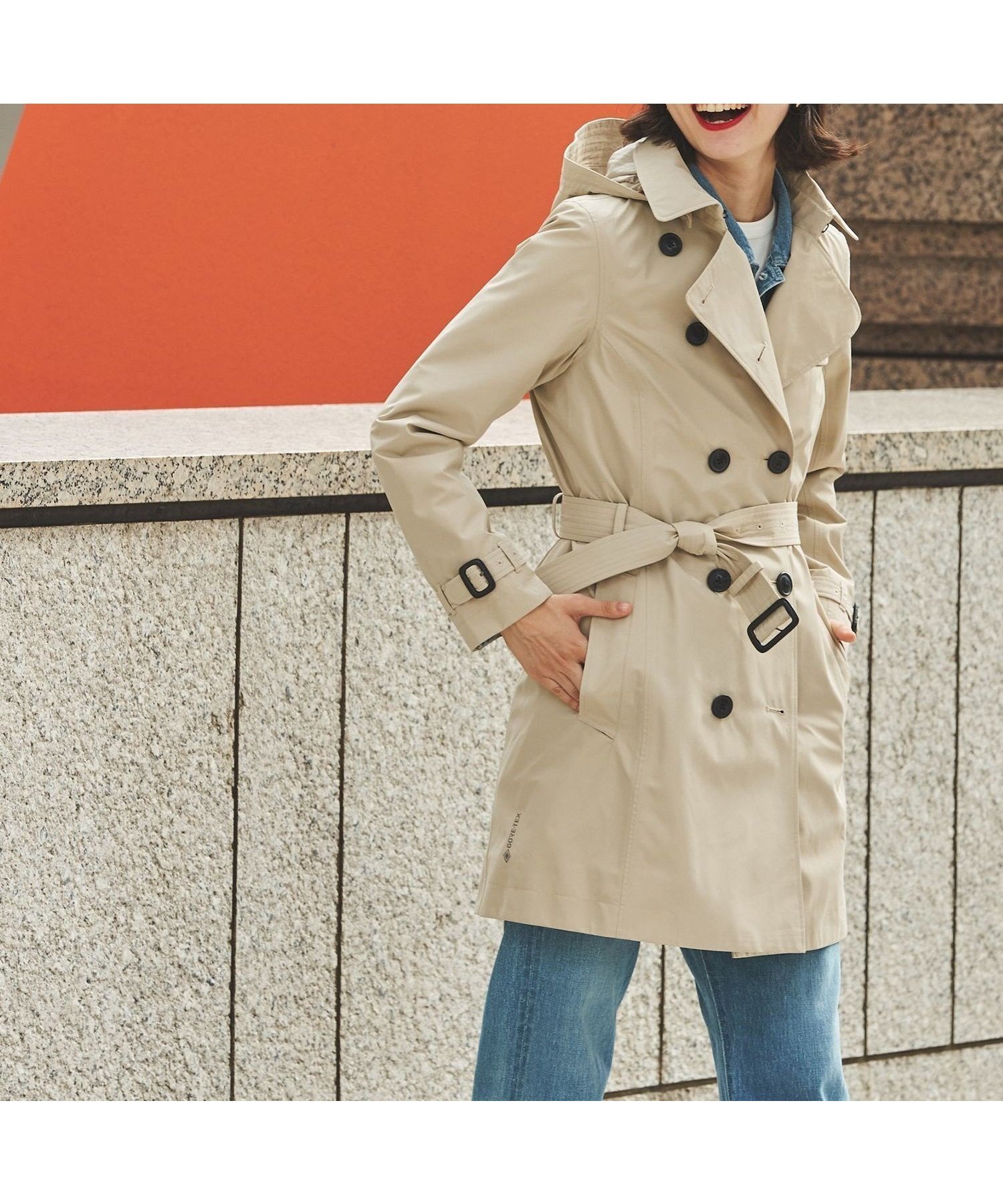 【エーグル/AIGLE】のGORE-TEX 防水 透湿 防風 ゴアテックス フーデッドロングトレンチコート インテリア・キッズ・メンズ・レディースファッション・服の通販 founy(ファニー) 　ファッション　Fashion　レディースファッション　Fashion for Women　アウター　Coat / Outerwear Collection　コート・ロングコート・ピーコート　Long Coats, Peacoats & More　トレンチコート / 春秋の定番アウター　Trench Coats　クラシカル　Classical, Vintage-Inspired　フィット　Fit, Slim Fit　フラップ　Flap, Flap Pocket　モダン　Modern, Contemporary　レギュラー　Regular, Standard Fit　定番　Standard, Basic Item　ベージュ|ID: prp329100004732542 ipo3291000000034512058