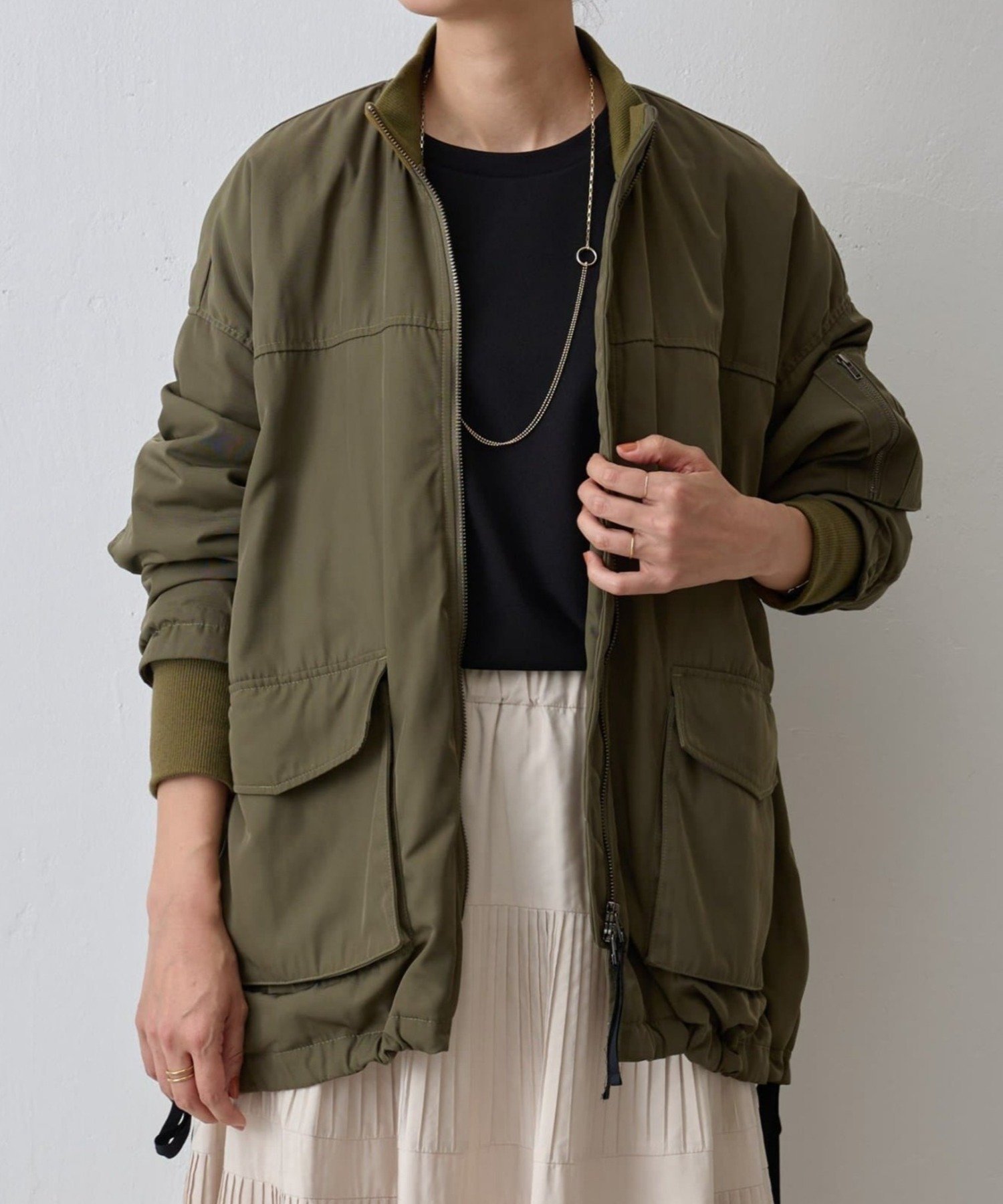 【ビアズリー/BEARDSLEY】のフレアMA-1ブルゾン 人気、トレンドファッション・服の通販 founy(ファニー) ファッション Fashion レディースファッション Fashion for Women アウター Coat / Outerwear Collection ブルゾンジャケット・スポーティアウター Blouson Jackets MA-1ジャケット MA-1 Bomber Jackets / Flight Jackets ジャケット Jacket, Outerwear デニム Denim, Jeans Material ドローコード Drawcord, Drawstring Cord フレア Flare, Flared ブルゾン Blouson, Bomber Jacket ポケット Pocket, Pocket Detail メンズ Men's, Menswear ロング Long, Long-Length 再入荷 Restock / Back in Stock other-1|ID: prp329100004732567 ipo3291000000034786875