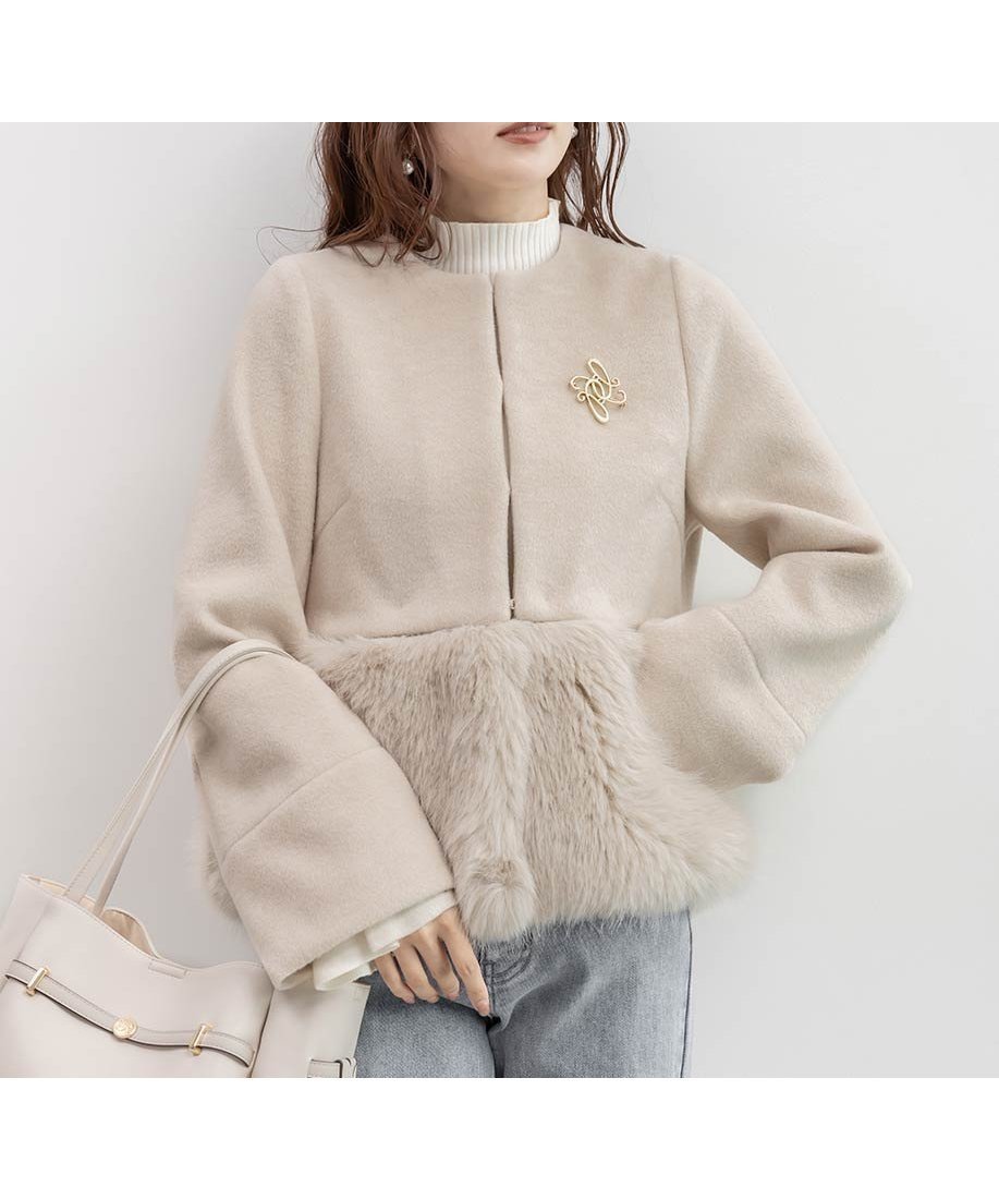 【ランダ/RANDA】の2WAY フェイクファーショートジャケット インテリア・キッズ・メンズ・レディースファッション・服の通販 founy(ファニー) ファッション Fashion レディースファッション Fashion for Women アウター Coat / Outerwear Collection レディースジャケット・軽アウター Jackets ショート Short, Short Length シンプル Simple, Minimal ジャケット Jacket, Outerwear デニム Denim, Jeans Material トレンド Trend, Trending Now ドレス Dress, One-Piece なめらか Smooth, Silky Texture フェイクファー Faux Fur, Imitation Fur フラット Flat, Flat Shoes フロント Front, Front Design ブローチ Brooch, Pin Brooch マーメイド Mermaid, Fishtail Silhouette リュクス Luxury, Elegant, High-End, Chic おすすめ Recommended / Our Picks エレガント 上品 Elegant BEIGE|ID: prp329100004732585 ipo3291000000035037073