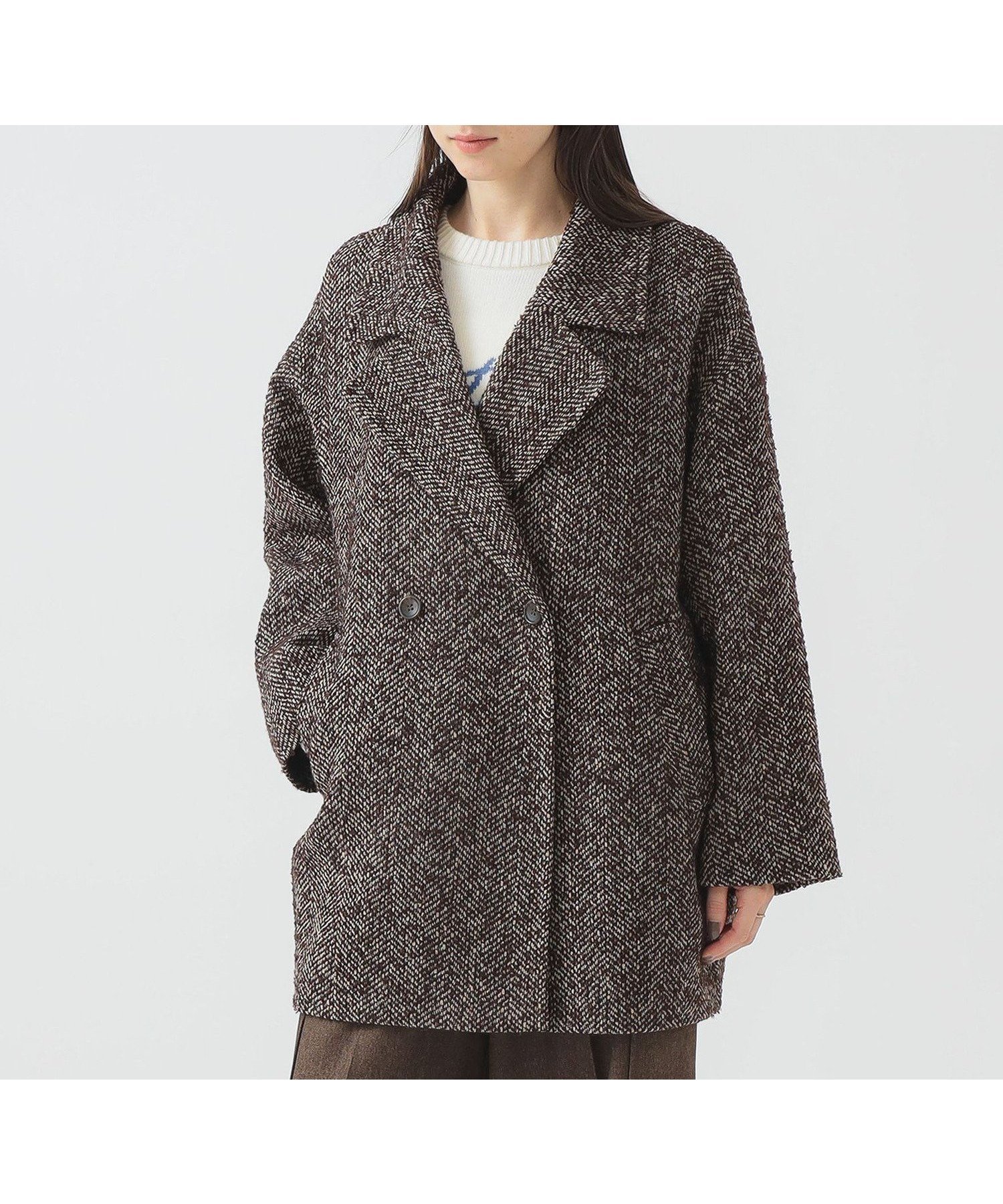 【ビーミングライフストアバイビームス/B:MING LIFE STORE by BEAMS】のヘリンボーン コート(S~M) 25AW オーバーサイズ ジャコット きれいめ ギフト プレゼント クリスマス ホリデー インテリア・キッズ・メンズ・レディースファッション・服の通販 founy(ファニー) ファッション Fashion レディースファッション Fashion for Women アウター Coat / Outerwear Collection コート・ロングコート・ピーコート Long Coats, Peacoats & More シンプル Simple, Minimal スウェット / スエット Sweatshirt, Sweatwear デニム Denim, Jeans Material リラックス Relax, Relaxed Fit ワイド Wide, Wide Fit 再入荷 Restock / Back in Stock おすすめ Recommended / Our Picks クリスマス X'mas Christmas / X'mas ホリデーシーズン Holiday Season ギフト プレゼント Gift / Present 2025年 2025 2025-2026秋冬・A/W Autumn/Winter 2025–26 AW25–26 BROWN|ID: prp329100004732638 ipo3291000000034699264