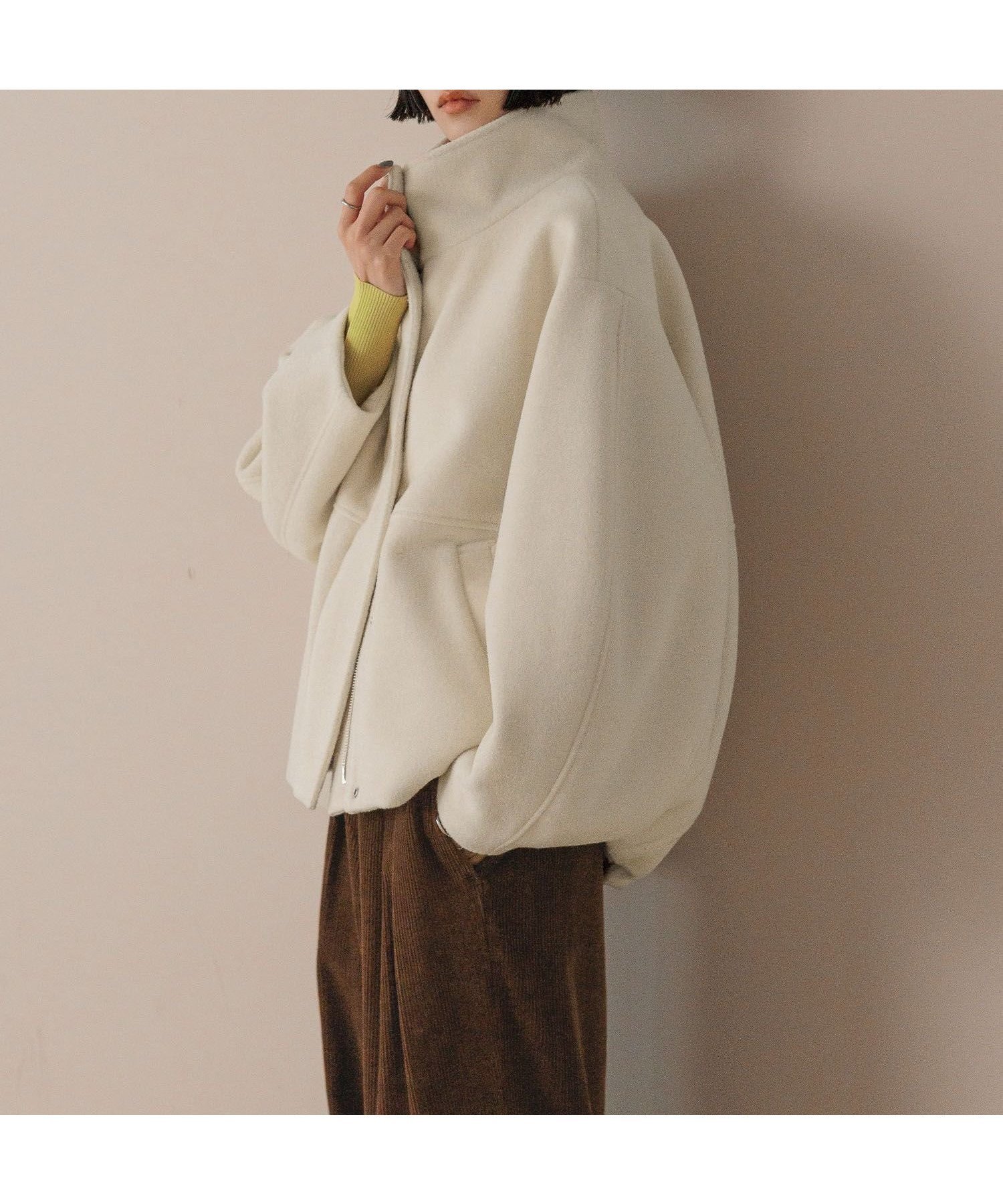 【ローリーズファーム/LOWRYS FARM】のウーリーテックスタンドブルゾン インテリア・キッズ・メンズ・レディースファッション・服の通販 founy(ファニー) 　ファッション　Fashion　レディースファッション　Fashion for Women　アウター　Coat / Outerwear Collection　ブルゾンジャケット・スポーティアウター　Blouson Jackets　おすすめ　Recommended / Our Picks　スウェット / スエット　Sweatshirt, Sweatwear　スタンド　Stand Collar, Upright Stand　タイトスカート　Pencil Skirt, Tight Skirt　ハーフ　Half, Half-Length　アイボリー08|ID: prp329100004732728 ipo3291000000034511800