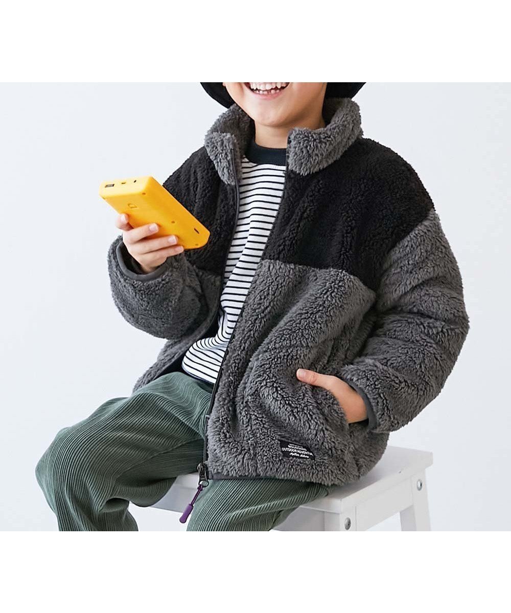 【デビロック/devirock / KIDS】の配色切り替え フリースジップアップジャケット アウター ジャケット 25AW インテリア・キッズ・メンズ・レディースファッション・服の通販 founy(ファニー) 　ファッション　Fashion　キッズファッション　Fashion for Kids　アウター　Coat Outerwear /Kids　ジャケット　Jacket, Outerwear　なめらか　Smooth, Silky Texture　ループ　Loop, Loop Knit　おすすめ　Recommended / Our Picks　2025年　2025　2025-2026秋冬・A/W　Autumn/Winter 2025–26 AW25–26　001-チャコール|ID: prp329100004732871 ipo3291000000034186774