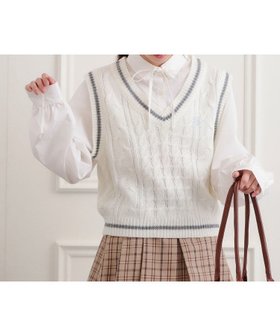【ピンク ラテ/PINK-latte / KIDS】のニットベストドッキングシャツ 人気、トレンドファッション・服の通販 founy(ファニー) ファッション Fashion キッズファッション Fashion for Kids おすすめ Recommended / Our Picks アクリル Acrylic Material ガーリー Girly, Feminine Style スマート Smart, Elegant ティアードスカート Tiered Skirt, Flounced Skirt トレンド Trend, Trending Now ドッキング Docking, Mixed Material バルーン Balloon, Balloon Silhouette プリーツ Pleats, Pleated 再入荷 Restock / Back in Stock |ID:prp329100004732903