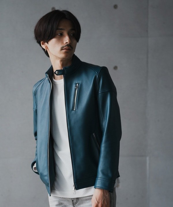 【メンズビギトーキョー/Men's Bigi / MEN】のSHEEP LEATHER/シープレザー シングルライダースジャケット インテリア・キッズ・メンズ・レディースファッション・服の通販 founy(ファニー) 　ファッション　Fashion　メンズファッション　Fashion for Men　ジャケット　Jacket, Outerwear　メンズ　Men's, Menswear　ライダースジャケット　Riders, Biker Jacket　エレガント 上品　Elegant　人気　Popular, Best Seller　ブルー系|ID: prp329100004732920 ipo3291000000034278921