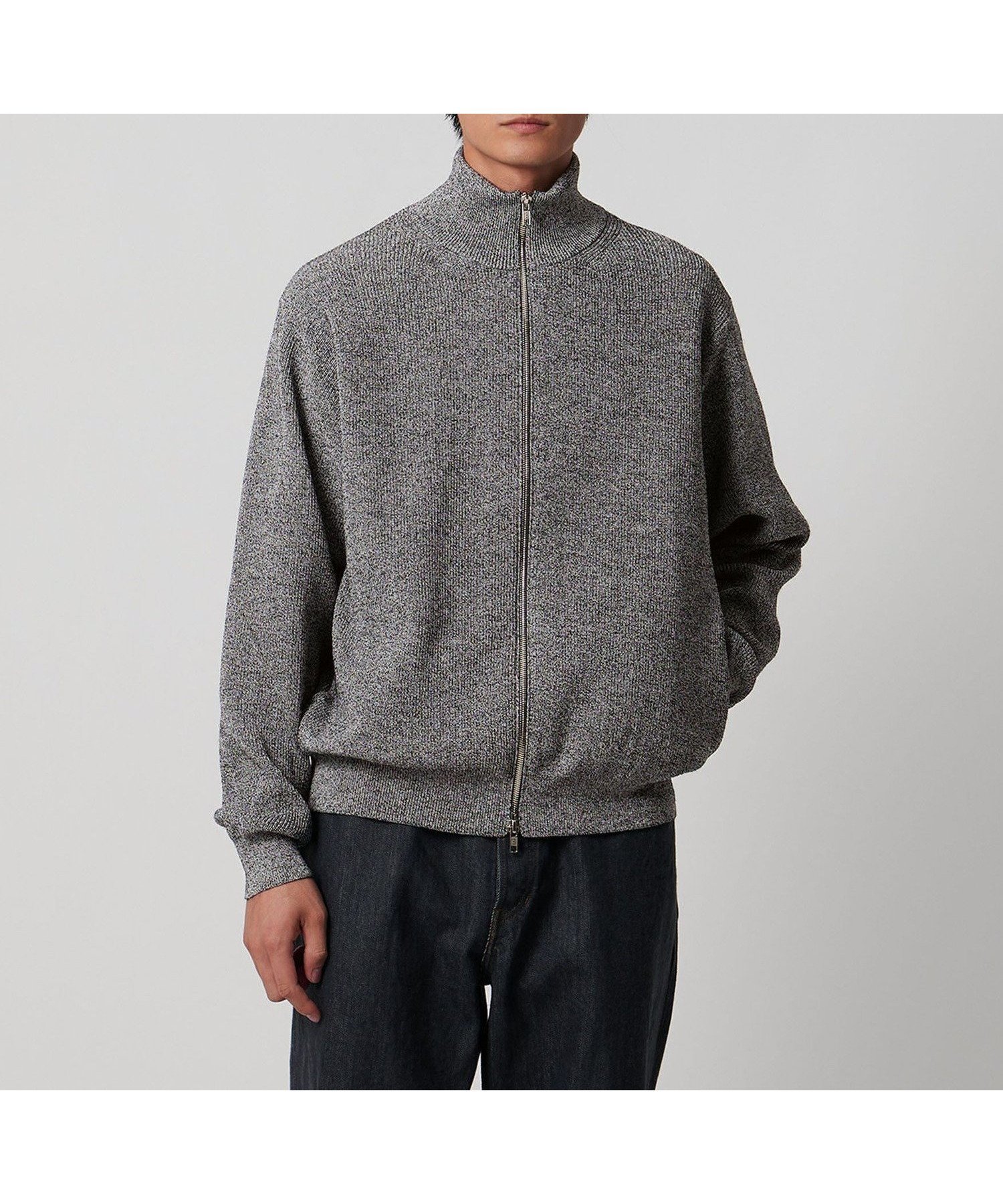 【ユナイテッドアローズ/UNITED ARROWS / MEN】のジップアップ ドライバーズニット インテリア・キッズ・メンズ・レディースファッション・服の通販 founy(ファニー) 　ファッション　Fashion　メンズファッション　Fashion for Men　インナー　Innerwear　畦　Ribbed Knit　ジップアップ　Zip-Up, Full Zip　スタンド　Stand Collar, Upright Stand　定番　Standard, Basic Item　ハイネック　High Neck, Mock Neck　フォルム　Silhouette, Form　ブルゾン　Blouson, Bomber Jacket　リラックス　Relax, Relaxed Fit　ロング　Long, Long-Length　MD.GRAY|ID: prp329100004732924 ipo3291000000034231890