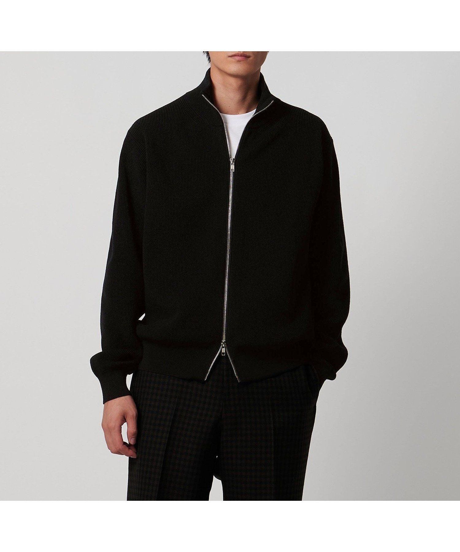 【ユナイテッドアローズ/UNITED ARROWS / MEN】のジップアップ ドライバーズニット インテリア・キッズ・メンズ・レディースファッション・服の通販 founy(ファニー) 　ファッション　Fashion　メンズファッション　Fashion for Men　インナー　Innerwear　畦　Ribbed Knit　ジップアップ　Zip-Up, Full Zip　スタンド　Stand Collar, Upright Stand　定番　Standard, Basic Item　ハイネック　High Neck, Mock Neck　フォルム　Silhouette, Form　ブルゾン　Blouson, Bomber Jacket　リラックス　Relax, Relaxed Fit　ロング　Long, Long-Length　BLACK|ID: prp329100004732924 ipo3291000000034231892
