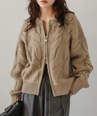【ラジュール/Lajour】のケーブルニット ダブルジップカーディガン ブラウン|ID: prp329100004732953 ipo3291000000034187350