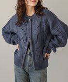 【ラジュール/Lajour】のケーブルニット ダブルジップカーディガン ブルーグレー|ID: prp329100004732953 ipo3291000000034187351