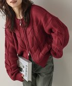【ラジュール/Lajour】のケーブルニット ダブルジップカーディガン レッド|ID: prp329100004732953 ipo3291000000034187352
