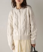 【ラジュール/Lajour】のケーブルニット ダブルジップカーディガン オフホワイト|ID: prp329100004732953 ipo3291000000034187353