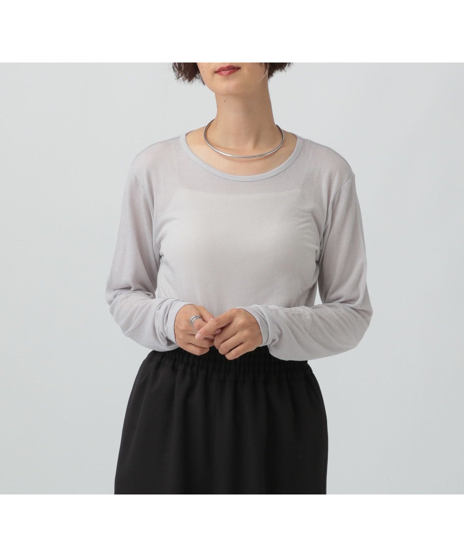 【レプシィム ローリーズファーム/LEPSIM LOWRYS FARM】のテンセル混クルー インテリア・キッズ・メンズ・レディースファッション・服の通販 founy(ファニー)  ファッション Fashion レディースファッション Fashion for Women おすすめ Recommended / Our Picks インナー Innerwear キャミワンピース Cami Dress, Slip Dress ジャケット Jacket, Outerwear スウェット / スエット Sweatshirt, Sweatwear ベーシック Basic, Essential グレー12|ID: prp329100004733069 ipo3291000000034284584