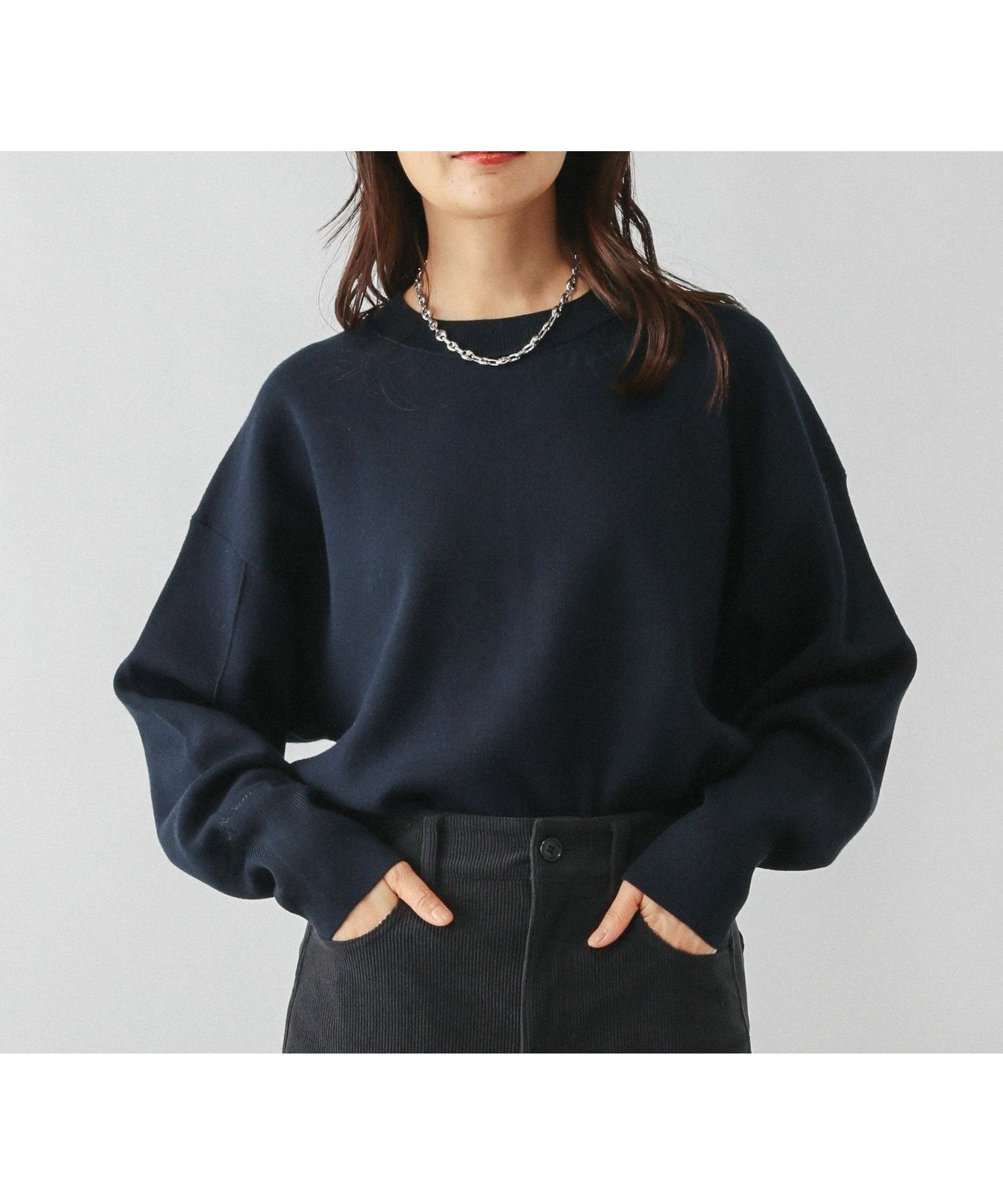 【グローバルワーク/GLOBAL WORK】のスウェットライククループルオーバー/571350 インテリア・キッズ・メンズ・レディースファッション・服の通販 founy(ファニー)  ファッション Fashion レディースファッション Fashion for Women トップス・カットソー Cut & Sew Tops レディースパーカー・カジュアルフーディー Casual Hoodies & Sweatshirts カジュアルプルオーバー・ニットトップス Pullovers & Knit Tops / Casual Pullovers スウェット・クルーネックトップス Sweatshirts & Crewnecks / Relaxed Fit Sweat Tops ジャカード/ジャガード Jacquard, Woven Pattern ダブル Double, Double-Breasted トレンド Trend, Trending Now ネイビー88|ID: prp329100004733080 ipo3291000000034189727