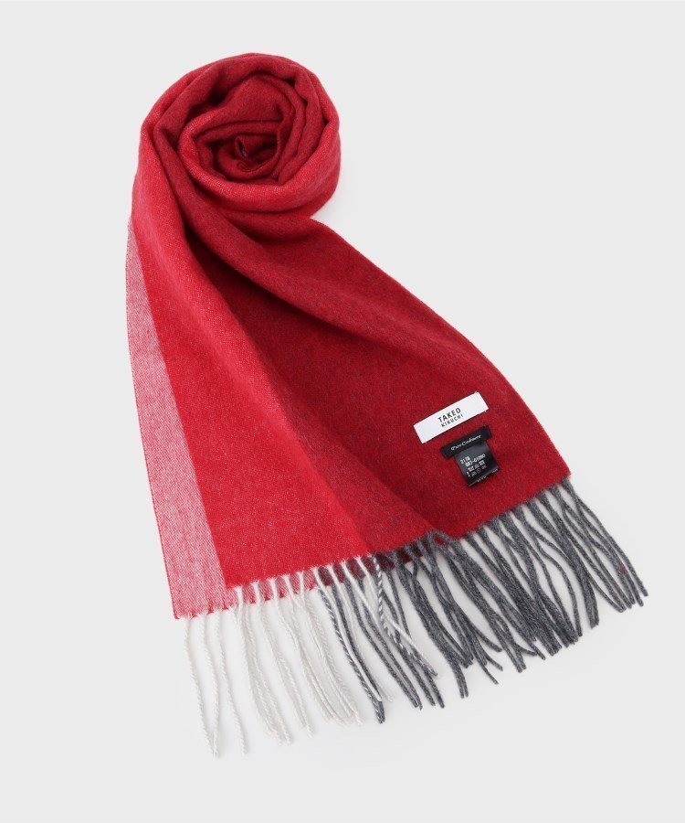 【タケオキクチ/TAKEO KIKUCHI / MEN】の【カシミヤ100%】パネル カシミヤマフラー インテリア・キッズ・メンズ・レディースファッション・服の通販 founy(ファニー) ファッション Fashion メンズファッション Fashion for Men ギフト プレゼント Gift / Present グラデーション Gradient, Ombre シンプル Simple, Minimal スペシャル Special, Limited Edition スマート Smart, Elegant ボックス Boxy, Box Shape マフラー Scarf, Muffler 冬 Winter / This Winter 無地 Plain, Solid Color 防寒 Cold Protection, Winter-Ready レッド|ID: prp329100004733091 ipo3291000000034671295
