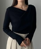 【ジュノア/JUNOAH】のLouere 薄手ドレープリブニットトップス 人気、トレンドファッション・服の通販 founy(ファニー) ファッション Fashion レディースファッション Fashion for Women トップス・カットソー Cut & Sew Tops ニット Knit Tops & Sweaters アクリル Acrylic Material thumbnail ネイビー|ID: prp329100004733126 ipo3291000000034271794
