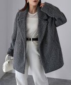 【リベリー/Riberry】のミドル丈シャギーダブルジャケットコート チャコールグレー|ID: prp329100004733227 ipo3291000000034507892