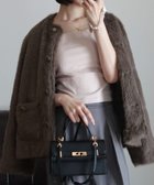 【ジュノア/JUNOAH】の金釦フェイクファーノーカラージャケット ココア|ID: prp329100004733237 ipo3291000000034487330