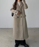 【ジュノア/JUNOAH】のcallautia ダブルボタンロングチェスターコート グレージュ|ID: prp329100004733249 ipo3291000000034499244