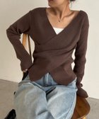 【カプリシューレマージュ/CAPRICIEUX LEMAGE】の【華奢見えが叶う】クロスVネックニット 人気、トレンドファッション・服の通販 founy(ファニー) ファッション Fashion レディースファッション Fashion for Women トップス・カットソー Cut & Sew Tops ニット Knit Tops & Sweaters Vネックトップス V-Neck Tops / V-Cut Neckline Shirts おすすめ Recommended / Our Picks デニム Denim, Jeans Material ボトム Bottoms, Lower Wear マキシ Maxi, Full Length ワイド Wide, Wide Fit thumbnail モカ|ID: prp329100004733292 ipo3291000000034470181