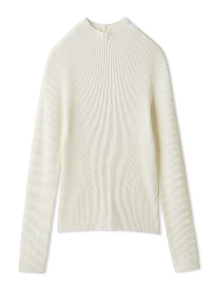 【フレイ アイディー/FRAY I.D】のウールアクリルセミシアーリブニット インテリア・キッズ・メンズ・レディースファッション・服の通販 founy(ファニー) 　ファッション　Fashion　レディースファッション　Fashion for Women　トップス・カットソー　Cut & Sew Tops　ニット　Knit Tops & Sweaters　アクリル　Acrylic Material　シンプル　Simple, Minimal　スマート　Smart, Elegant　トレンド　Trend, Trending Now　ハイネック　High Neck, Mock Neck　リュクス　Luxury, Elegant, High-End, Chic　エレガント 上品　Elegant　WHT[001]|ID: prp329100004733314 ipo3291000000034191994