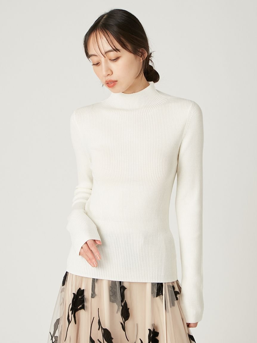 【フレイ アイディー/FRAY I.D】のウールアクリルセミシアーリブニット 人気、トレンドファッション・服の通販 founy(ファニー) 　ファッション　Fashion　レディースファッション　Fashion for Women　トップス・カットソー　Cut & Sew Tops　ニット　Knit Tops & Sweaters　アクリル　Acrylic Material　シンプル　Simple, Minimal　スマート　Smart, Elegant　トレンド　Trend, Trending Now　ハイネック　High Neck, Mock Neck　リュクス　Luxury, Elegant, High-End, Chic　エレガント 上品　Elegant　 other-1|ID: prp329100004733314 ipo3291000000034719981