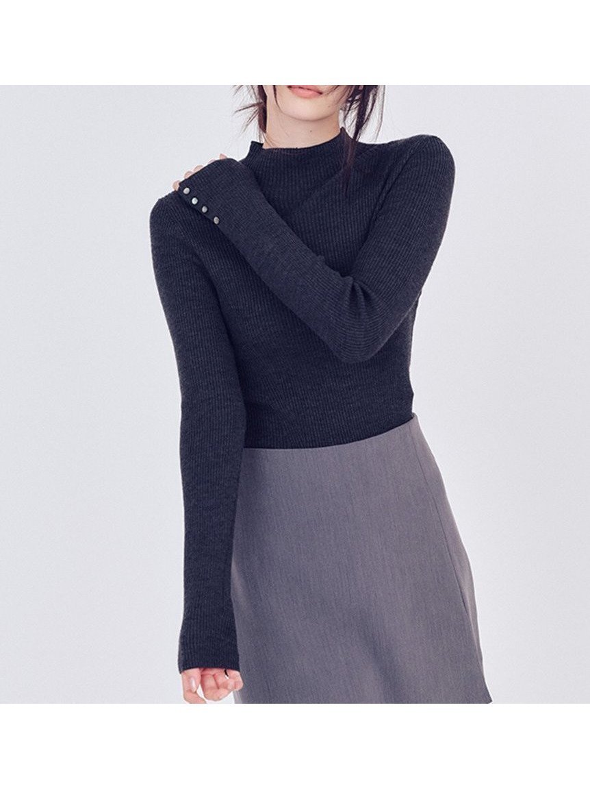 【フレイ アイディー/FRAY I.D】のウールアクリルセミシアーリブニット インテリア・キッズ・メンズ・レディースファッション・服の通販 founy(ファニー) 　ファッション　Fashion　レディースファッション　Fashion for Women　トップス・カットソー　Cut & Sew Tops　ニット　Knit Tops & Sweaters　アクリル　Acrylic Material　シンプル　Simple, Minimal　スマート　Smart, Elegant　トレンド　Trend, Trending Now　ハイネック　High Neck, Mock Neck　リュクス　Luxury, Elegant, High-End, Chic　エレガント 上品　Elegant　CGRY[007]|ID: prp329100004733314 ipo3291000000034719984