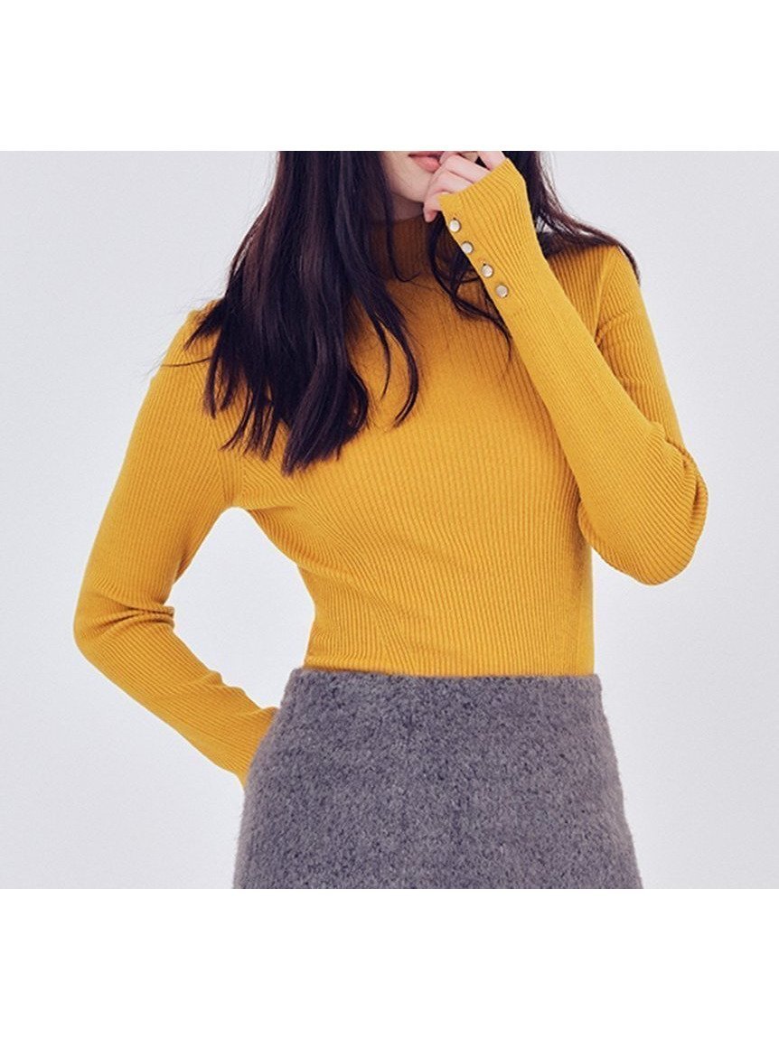 【フレイ アイディー/FRAY I.D】のウールアクリルセミシアーリブニット インテリア・キッズ・メンズ・レディースファッション・服の通販 founy(ファニー) 　ファッション　Fashion　レディースファッション　Fashion for Women　トップス・カットソー　Cut & Sew Tops　ニット　Knit Tops & Sweaters　アクリル　Acrylic Material　シンプル　Simple, Minimal　スマート　Smart, Elegant　トレンド　Trend, Trending Now　ハイネック　High Neck, Mock Neck　リュクス　Luxury, Elegant, High-End, Chic　エレガント 上品　Elegant　MST[039]|ID: prp329100004733314 ipo3291000000034719985