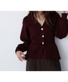 【ナチュラル ビューティー ベーシック/NATURAL BEAUTY BASIC】のペプラムフォルムカーディガン 人気、トレンドファッション・服の通販 founy(ファニー) ファッション Fashion レディースファッション Fashion for Women トップス・カットソー Cut & Sew Tops カーディガン・羽織り Layered Style Cardigans カーディガン Cardigan, Knitwear シェイプ Shape, Slim Fit スリット Slit, Slit Detail スリーブ Sleeve, Long Sleeve / Short Sleeve フォルム Silhouette, Form フロント Front, Front Design 畦 Ribbed Knit thumbnail バーガンディ1|ID: prp329100004733354 ipo3291000000034192329