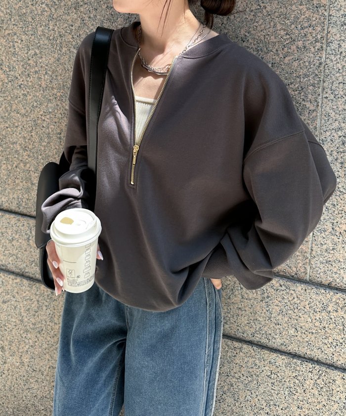 【ラナン/Ranan】のRanan/フロントハーフジップスウェット インテリア・キッズ・メンズ・レディースファッション・服の通販 founy(ファニー) https://founy.com/ ファッション Fashion レディースファッション Fashion for Women トップス・カットソー Cut & Sew Tops レディースパーカー・カジュアルフーディー Casual Hoodies & Sweatshirts スウェット・クルーネックトップス Sweatshirts & Crewnecks / Relaxed Fit Sweat Tops インナー Innerwear ショルダー Shoulder, Shoulder Strap シンプル Simple, Minimal ジップ Zip, Zipper スウェット / スエット Sweatshirt, Sweatwear タイトスカート Pencil Skirt, Tight Skirt トレンド Trend, Trending Now ドロップ Drop Shoulder, Dropped Style プレート Plate, Dish ポケット Pocket, Pocket Detail ロング Long, Long-Length おすすめ Recommended / Our Picks |ID: prp329100004733374 ipo3291000000034192468